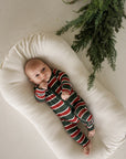 Bamboo Zip Pajamas | Holiday Stripe