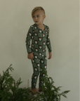Bamboo Two Piece Pajamas | Santa Checkerboard