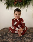 Bamboo Zip Pajamas | Vintage Santa