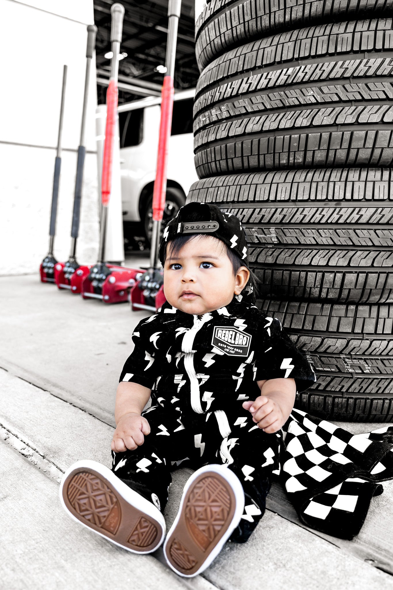 Pit Crew Romper in Jagger