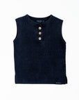 ACID WASH MUSCLE TEE - BLACK