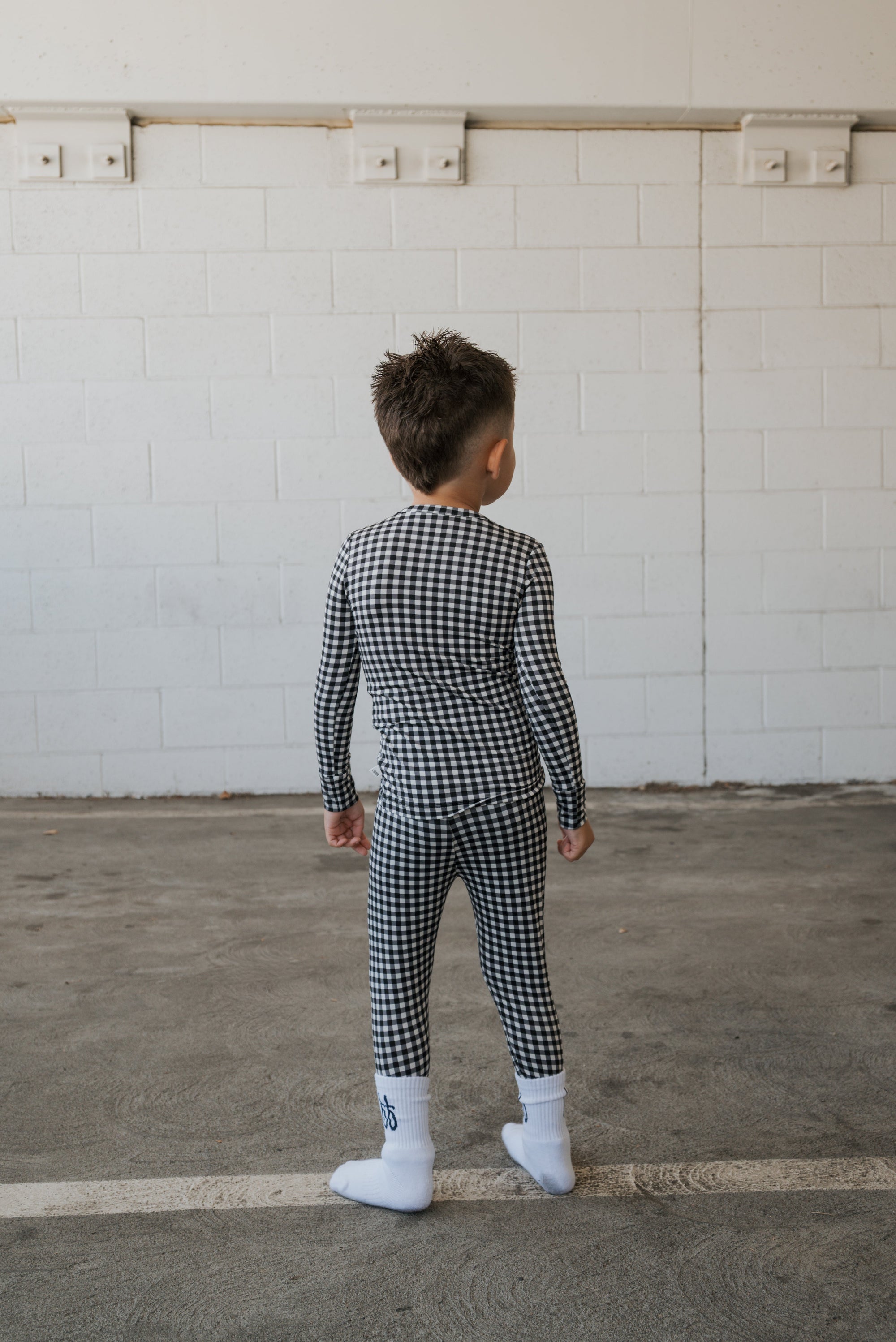 Bamboo Two Piece Pajamas | Black Gingham
