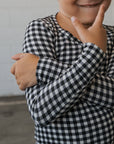 Bamboo Two Piece Pajamas | Black Gingham