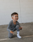 Bamboo Two Piece Pajamas | Black Gingham