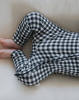 Bamboo Zip Pajamas | Black Gingham