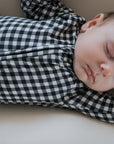 Bamboo Zip Pajamas | Black Gingham