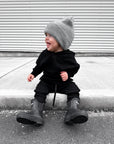 Classic Midi Rain Boot in Black / Black