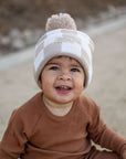 TAN CHECKERED BEANIE