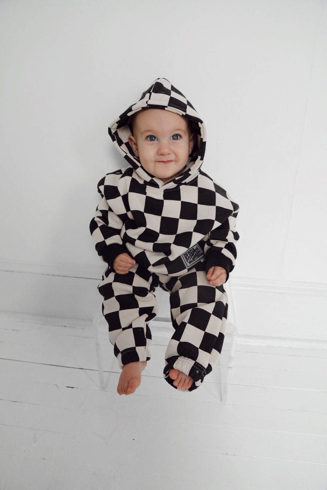 Fleece Hoodie + Sweatpants Set in Venice (Checkered)