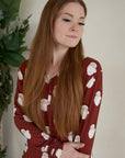 Women's Long Sleeve Bamboo Pajama | Vintage Santa