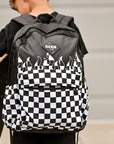 Checker Flames Full Size Backpack