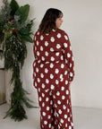 Women's Bamboo Button Up Lounge Set | Vintage Santa