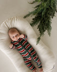 Bamboo Zip Pajamas | Holiday Stripe