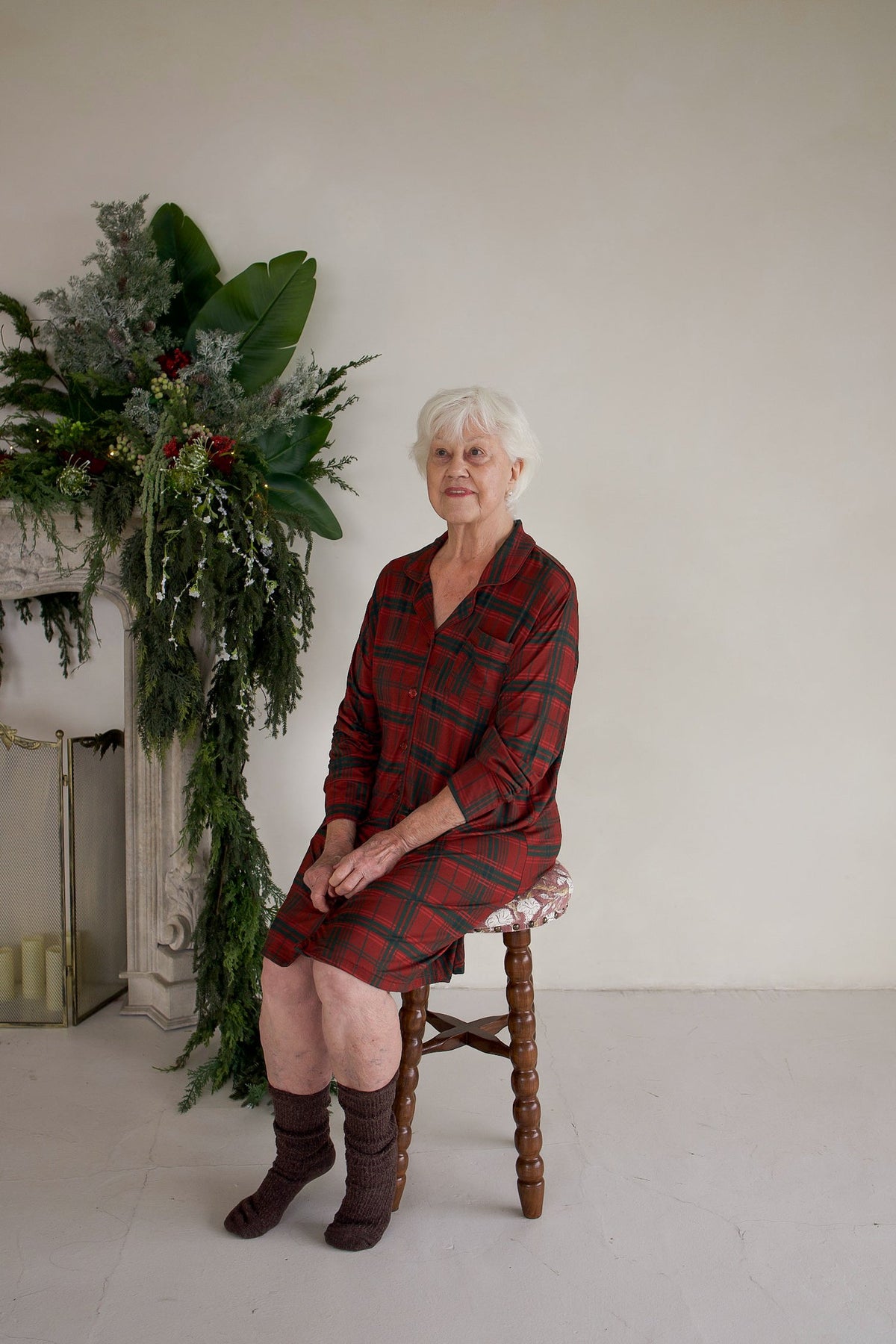 Women's Bamboo Sleeping Dress | Christmas Plaid