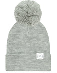 Beanie with Pom - Heathered Grey