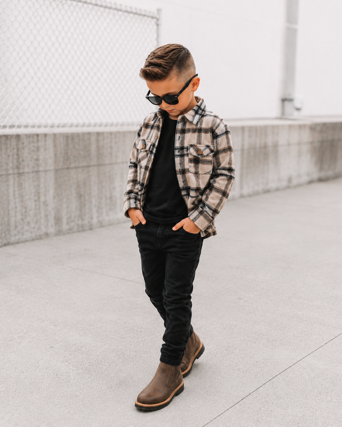 Cream Plaid Shacket