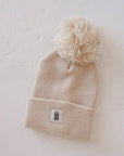 ff Pom Top Knit Beanie | Oatmeal