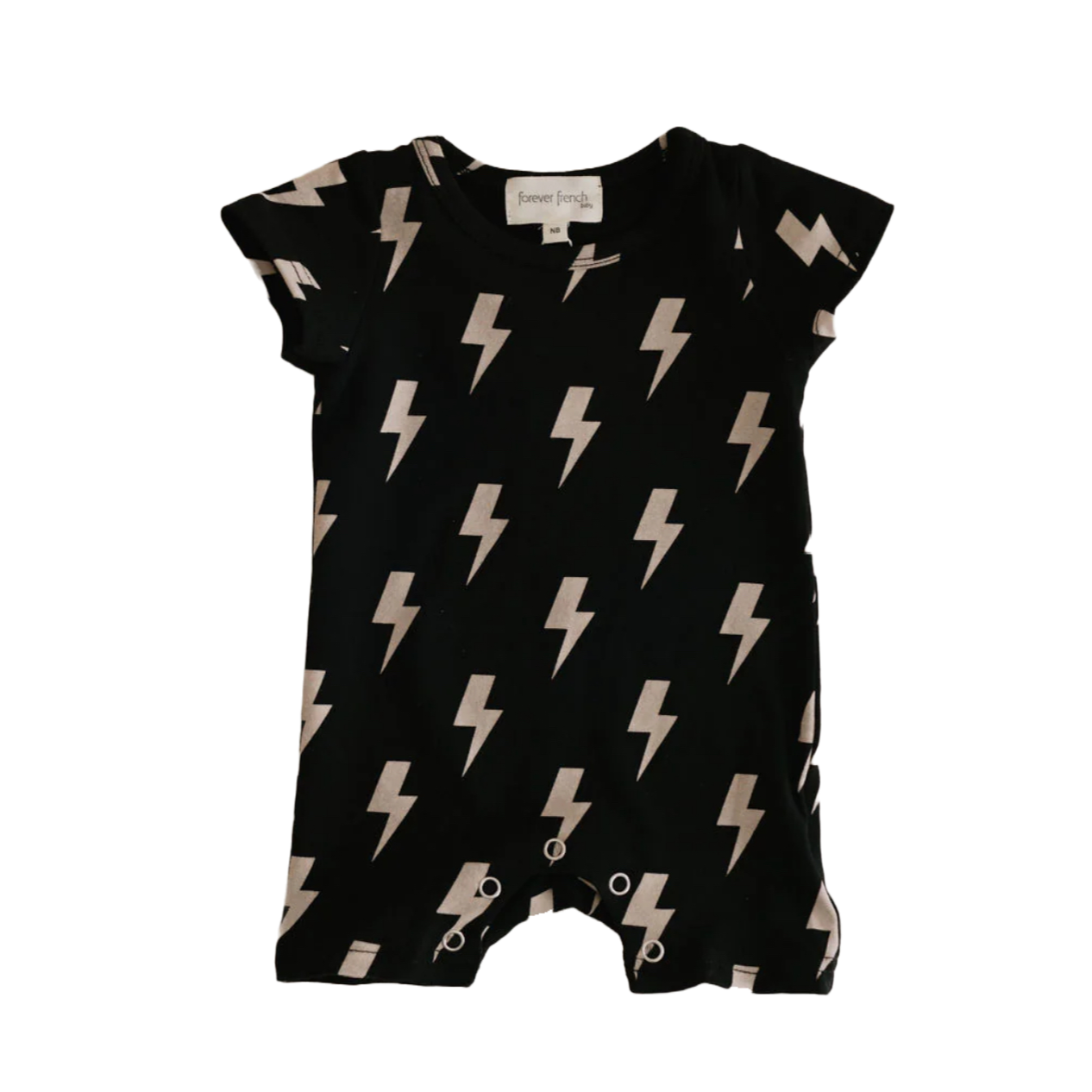 Black & White Lightning Bolt  | T-Shirt Romper
