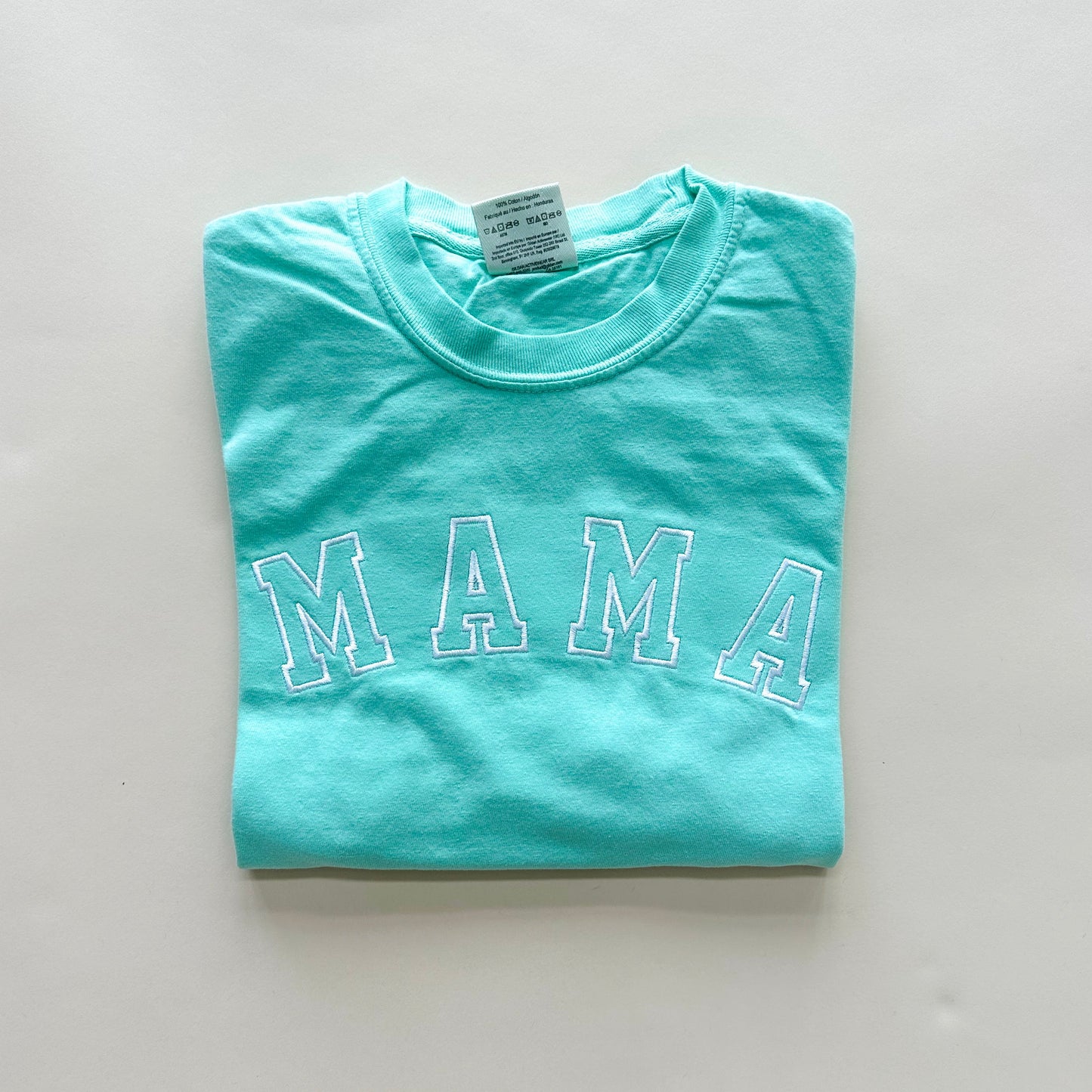Mama Tee - Embroidered Varsity Design
