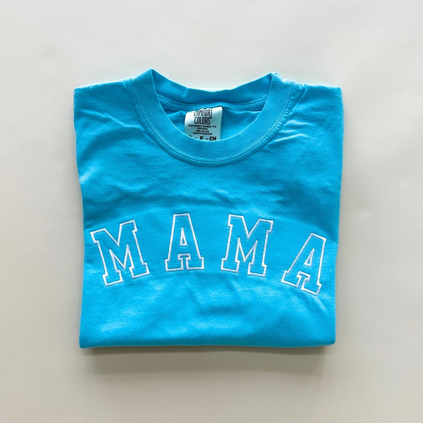 Mama Tee - Embroidered Varsity Design
