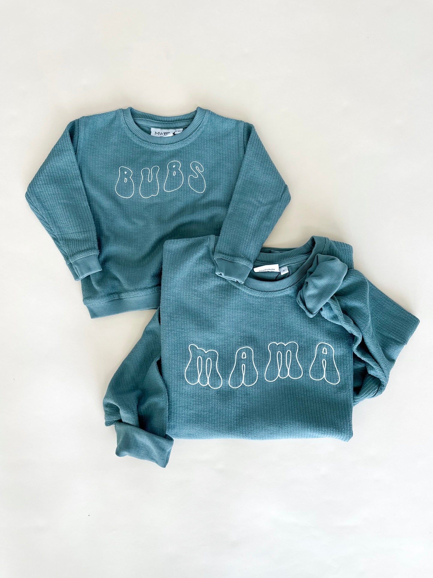 Mama Groovy Embroidered Corded Crewneck