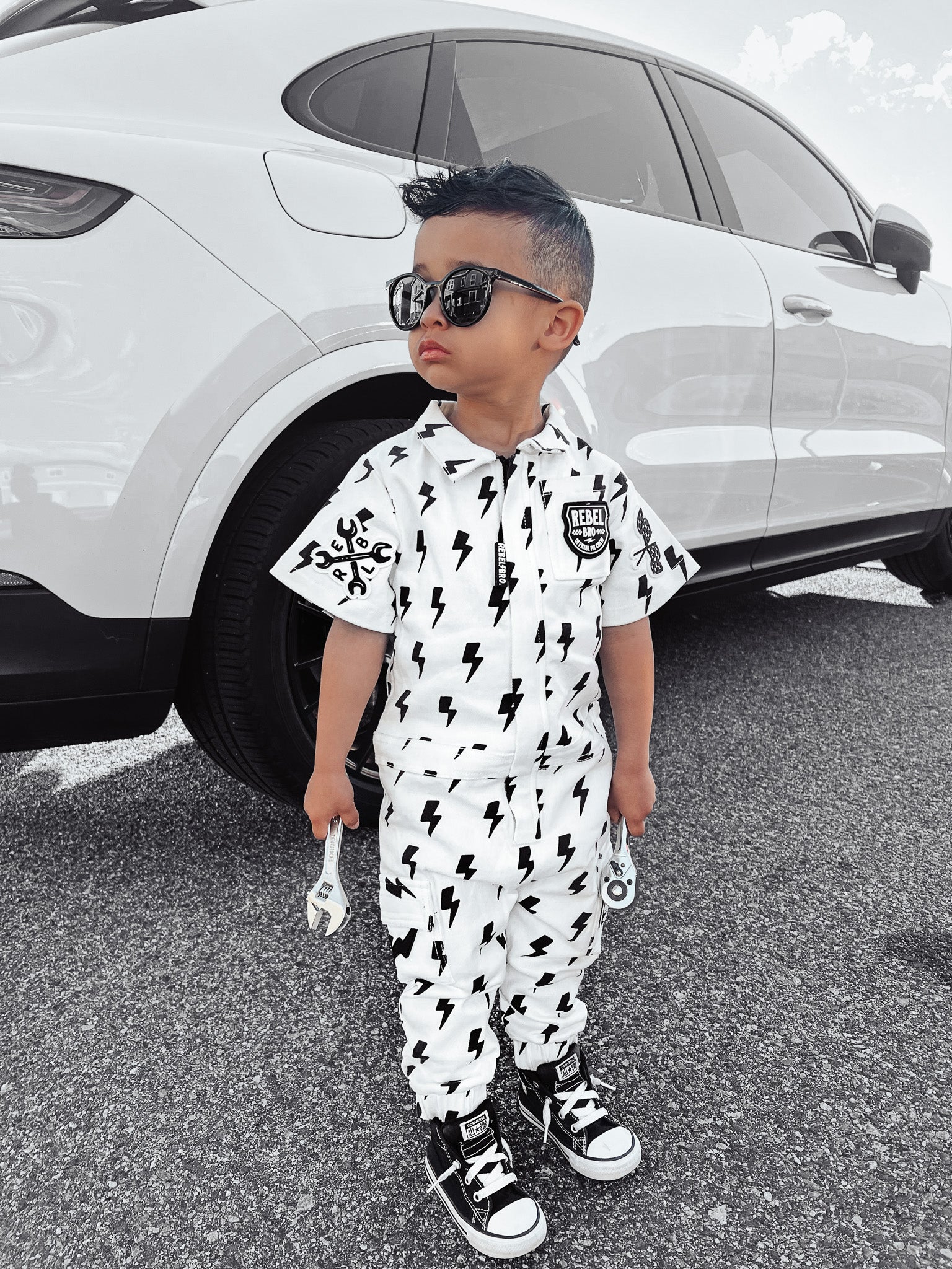 Pit Crew Romper in Bowie