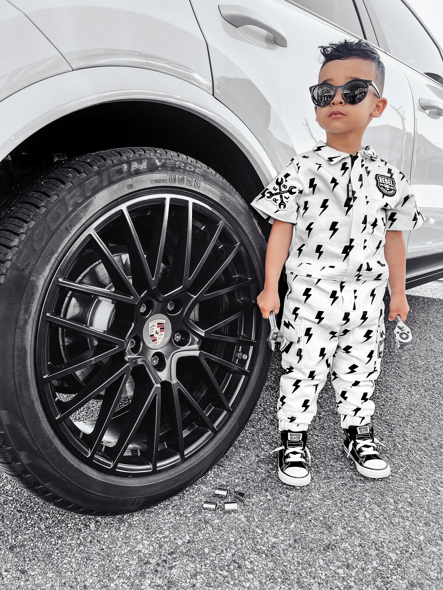 Pit Crew Romper in Bowie