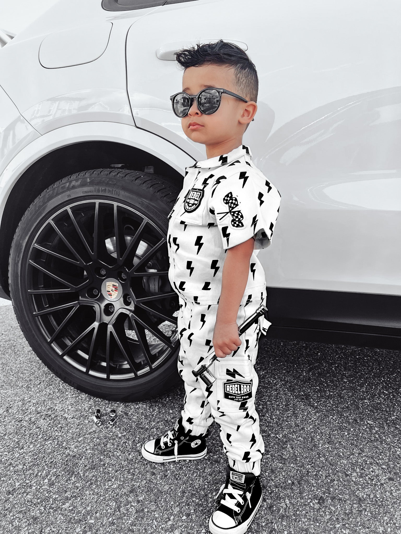 Pit Crew Romper in Bowie