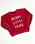 Merry Little Thing Child Waffle Sleeve Crewneck