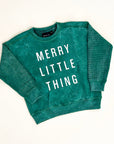 Merry Little Thing Child Waffle Sleeve Crewneck