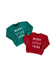 Merry Little Thing Child Waffle Sleeve Crewneck