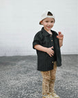 COASTAL BUTTON UP - BLACK