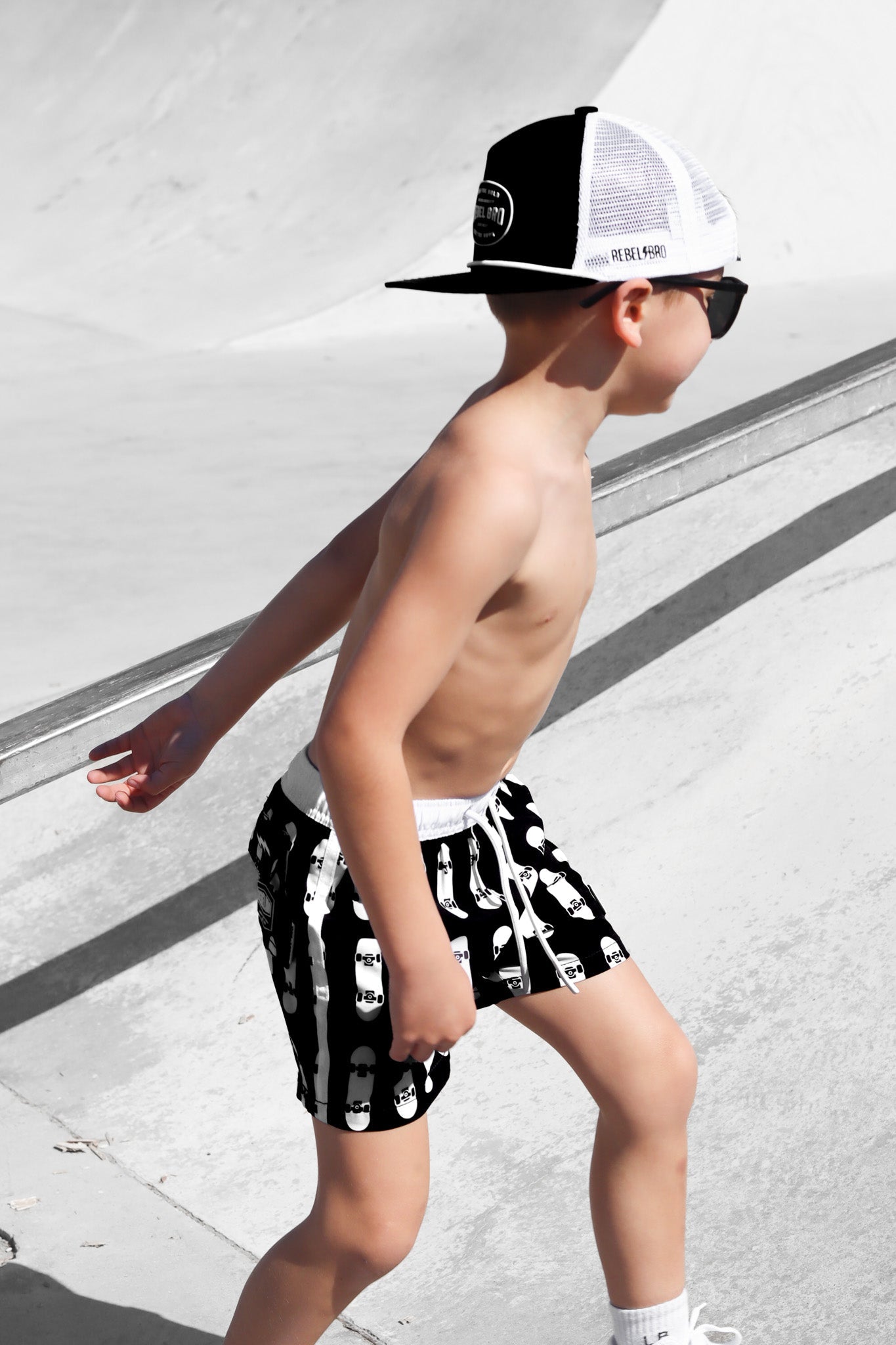 Hybrid Swim Trunks in Thrasher || SIGN UP FOR RESTOCKS