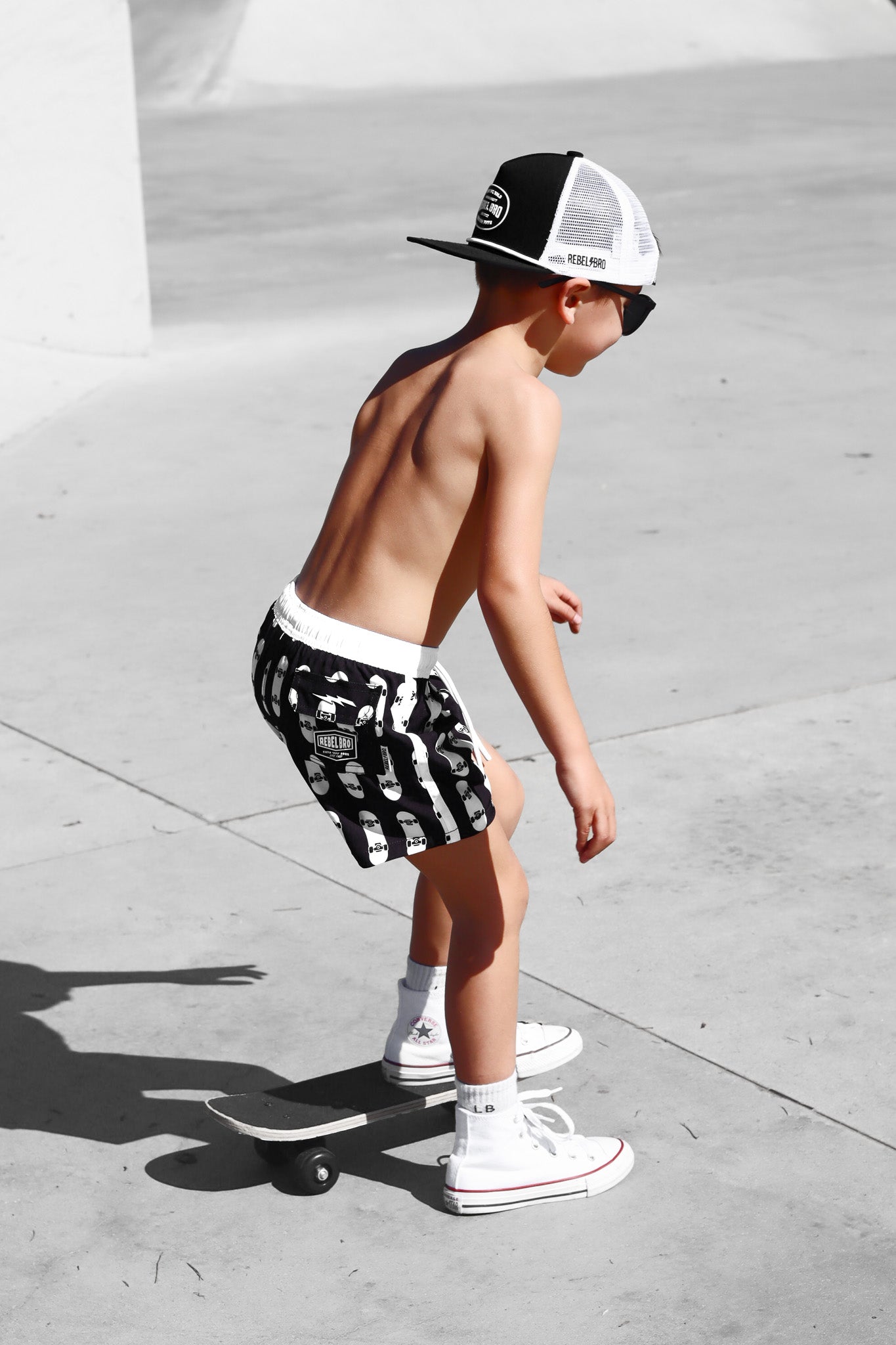 Hybrid Swim Trunks in Thrasher || SIGN UP FOR RESTOCKS