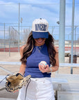 Dingers - Navy Stripe Vintage Trucker Hat - PREORDER