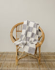 Grey Checkered Plush Blanket