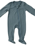 Dusty Blue Bamboo Footed Zipper
