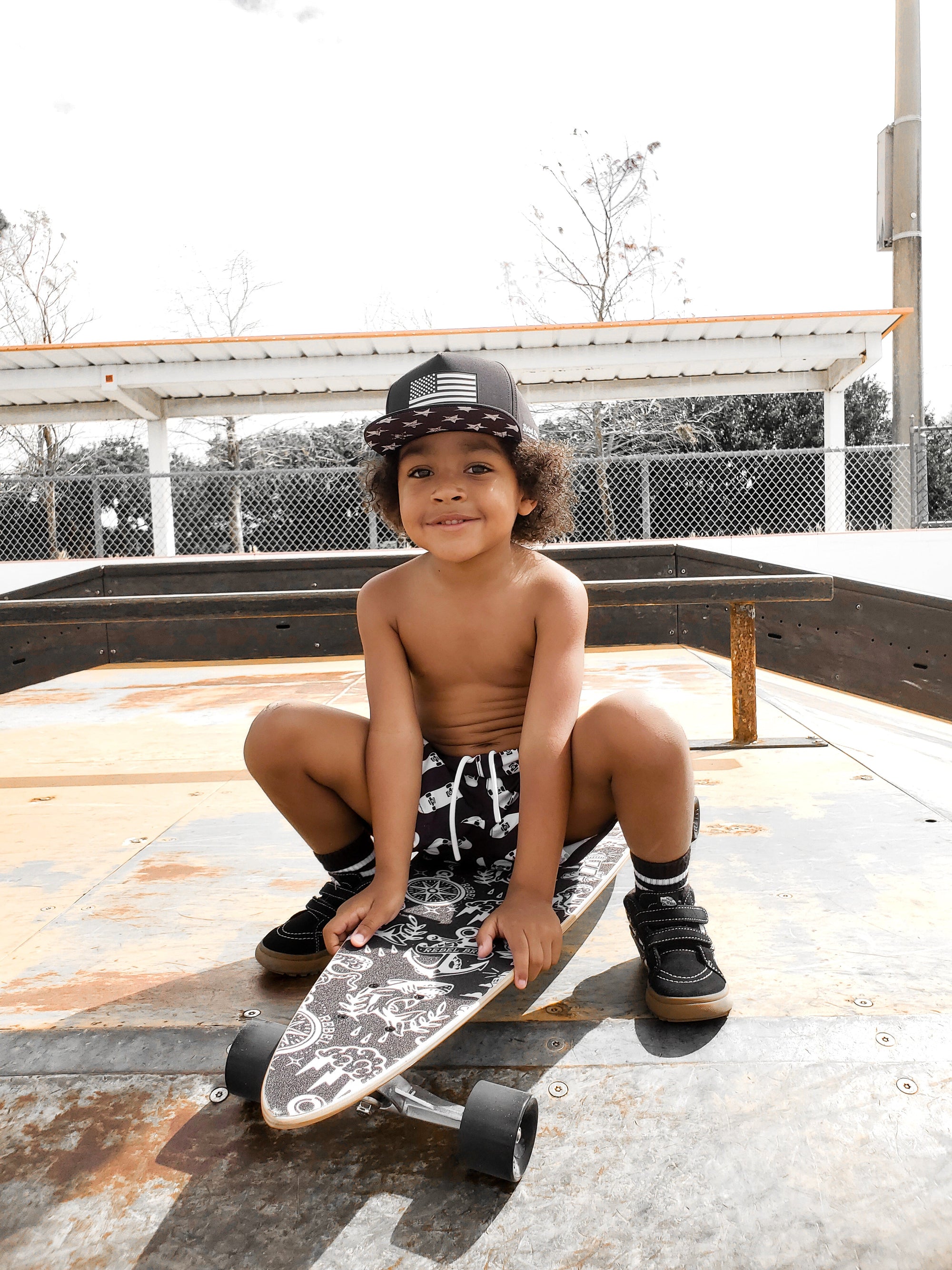 Hybrid Swim Trunks in Thrasher || SIGN UP FOR RESTOCKS