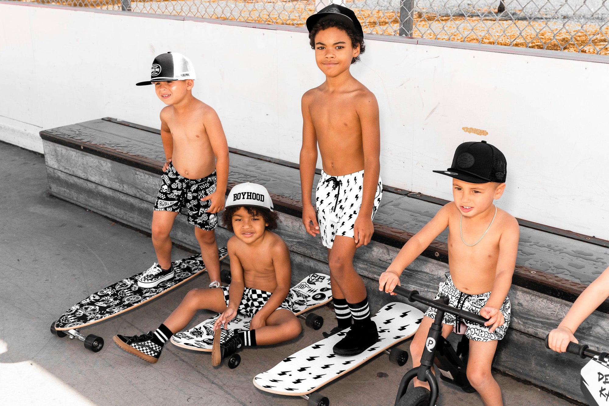 Hybrid Swim Trunks in Urban Drip || SIGN UP FOR RESTOCKS