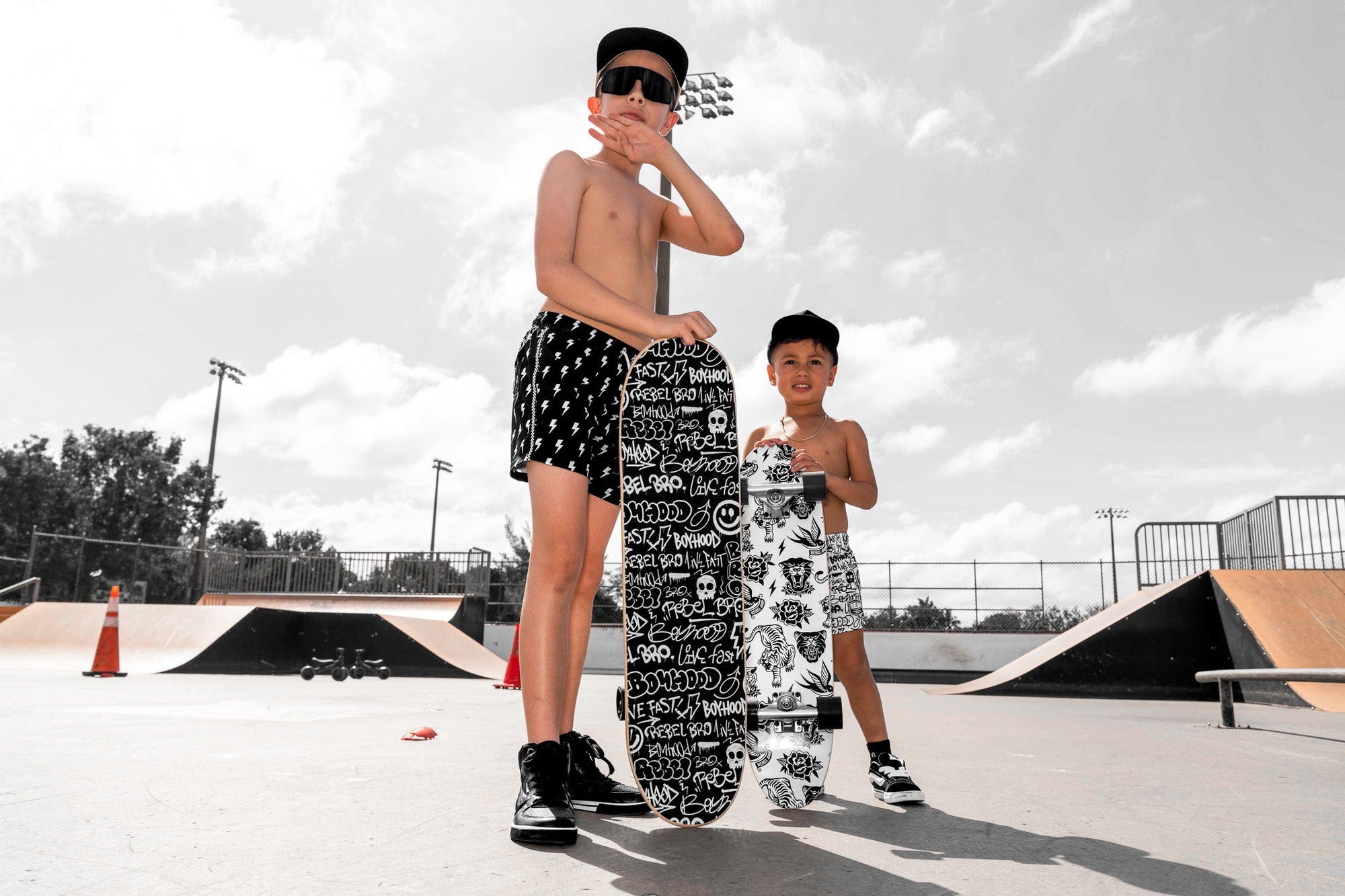 Hybrid Swim Trunks in Urban Drip || SIGN UP FOR RESTOCKS