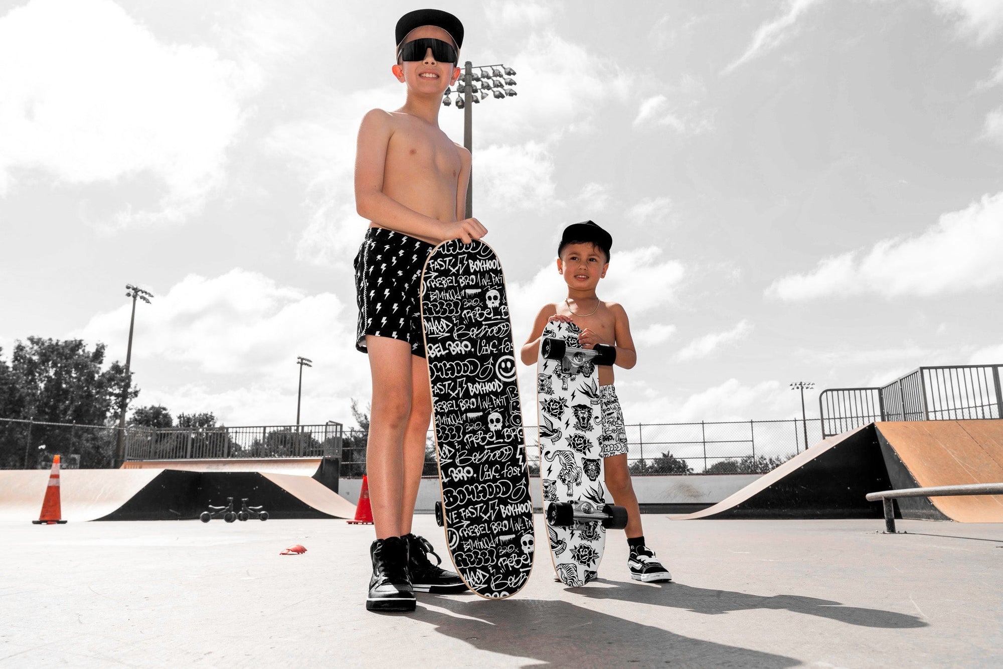 Hybrid Swim Trunks in Urban Drip || SIGN UP FOR RESTOCKS