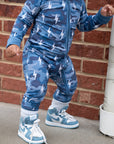 Bamboo Zip Romper | Blue Camo Bolts