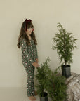 Pre-Teen Flare Bamboo Pajamas | Santa Checkerboard