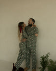 Men's Bamboo Pajamas | Santa Checkerboard