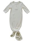 Cream Ribbed Bamboo Knot Gown