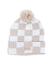 TAN CHECKERED BEANIE