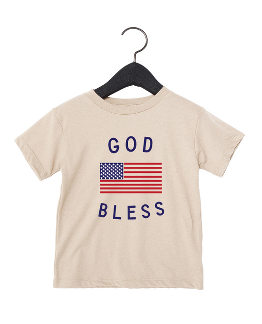 Classic God Bless the USA 4th of July Kids Graphic Tee