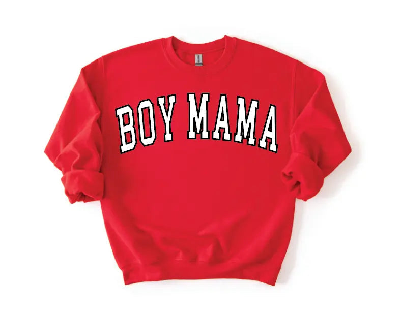 Boy Mama Varsity Outline Pullover