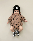 Hooded Bubble Romper  | Mocha Bolts
