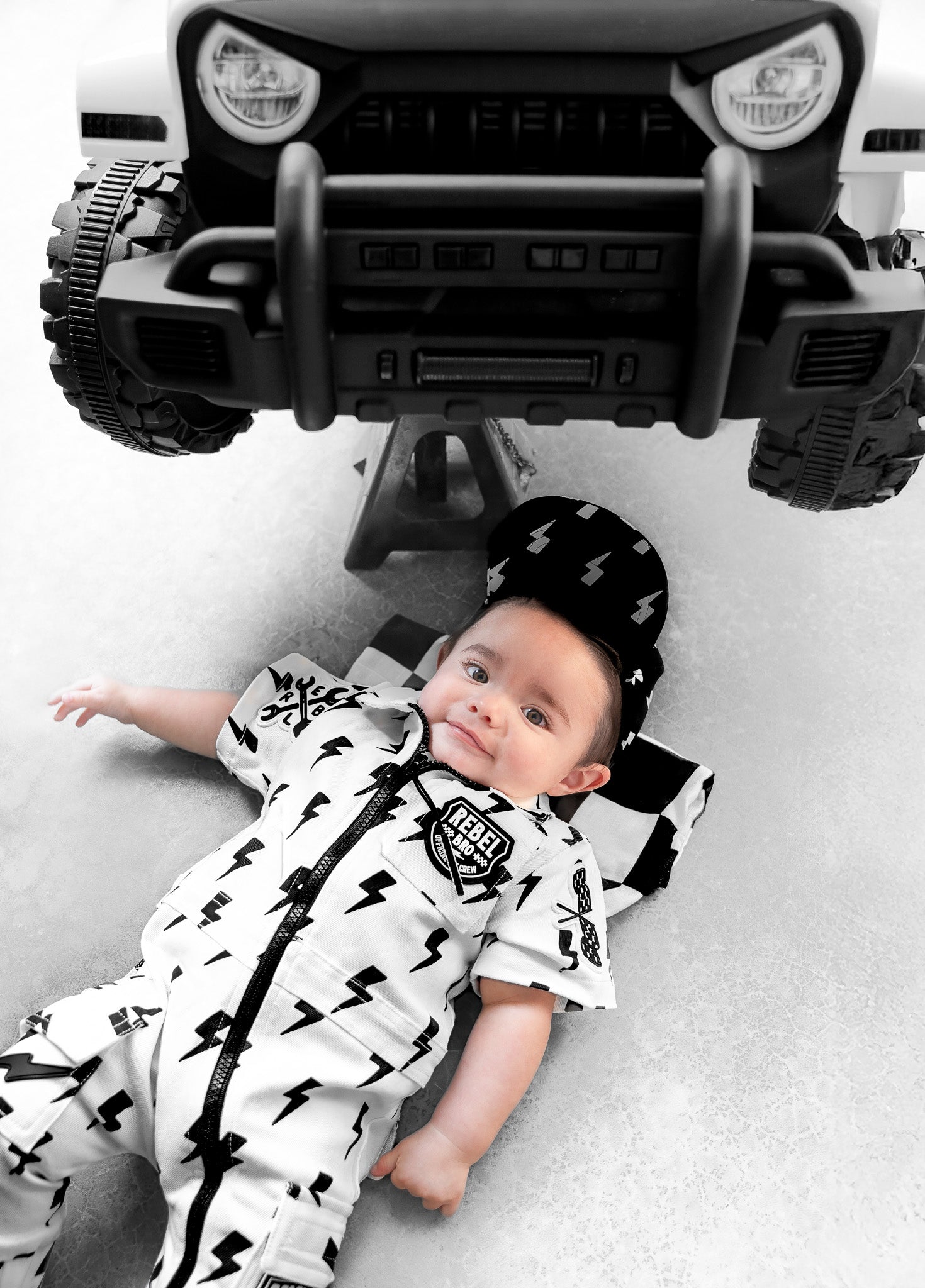 Pit Crew Romper in Bowie